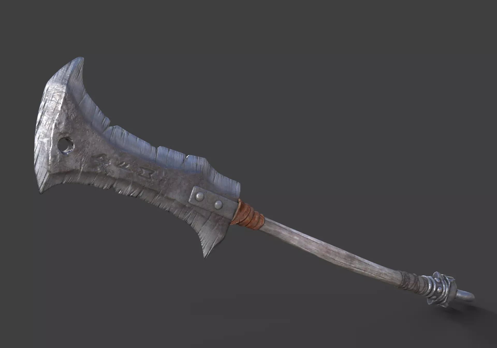 Warrior Cleaver Low-poly 3D model_0