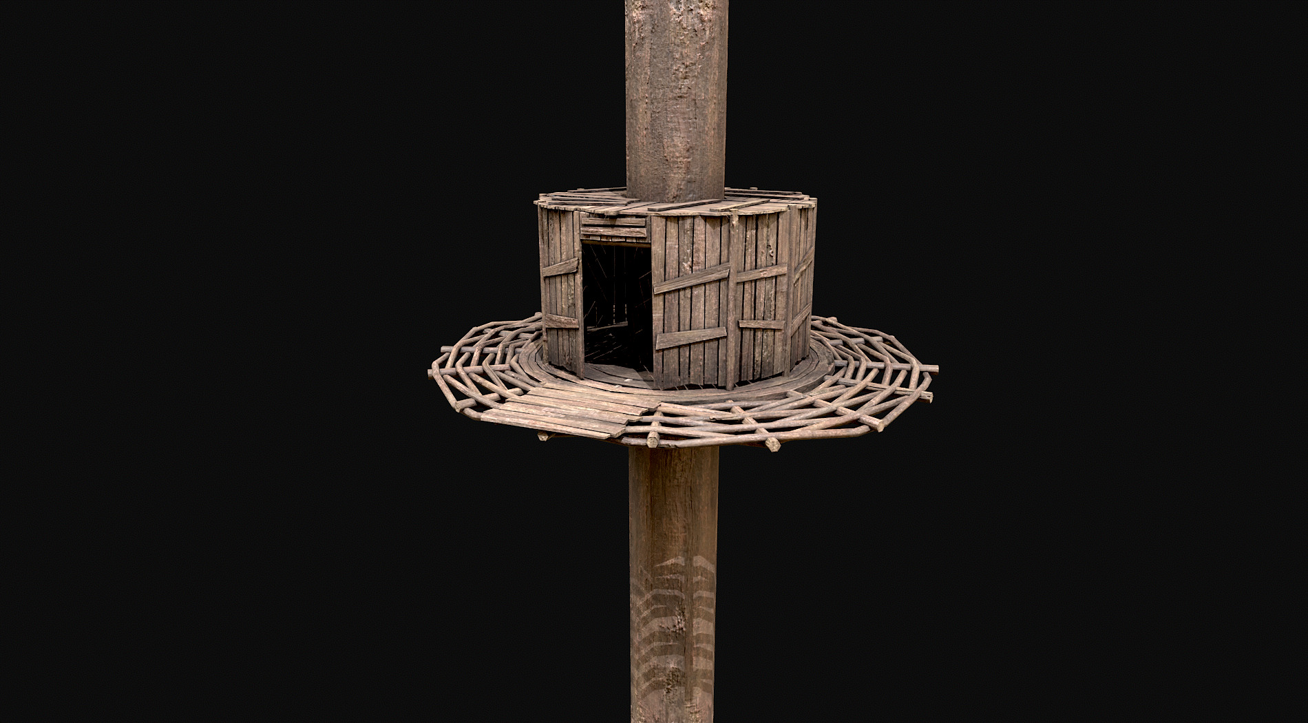 Wooden Tree House Shelters and Platforms 2 Low-poly 3D model_1