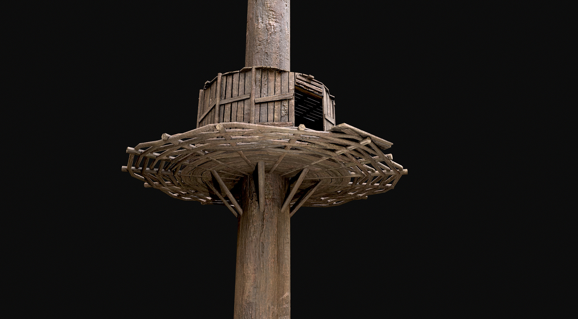 Wooden Tree House Shelters and Platforms 2 Low-poly 3D model_3