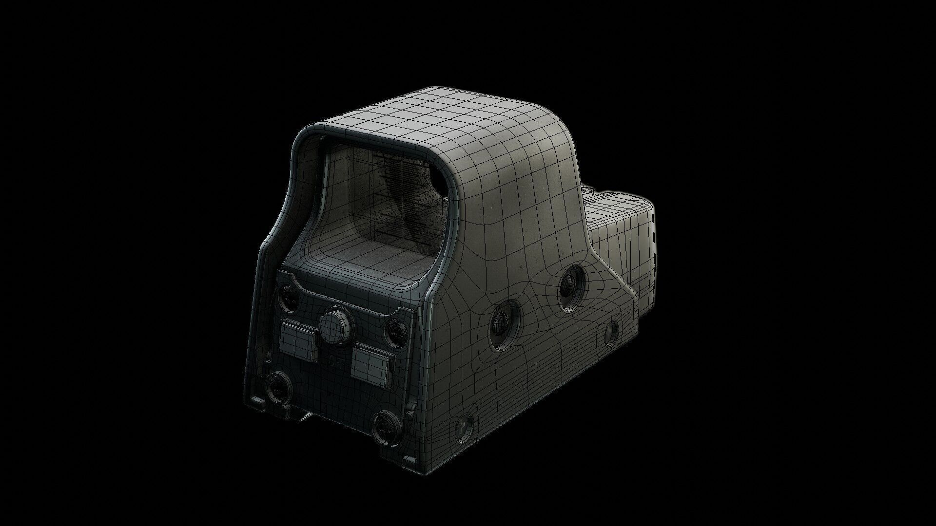 holographic weapon sight Low-poly 3D model_24