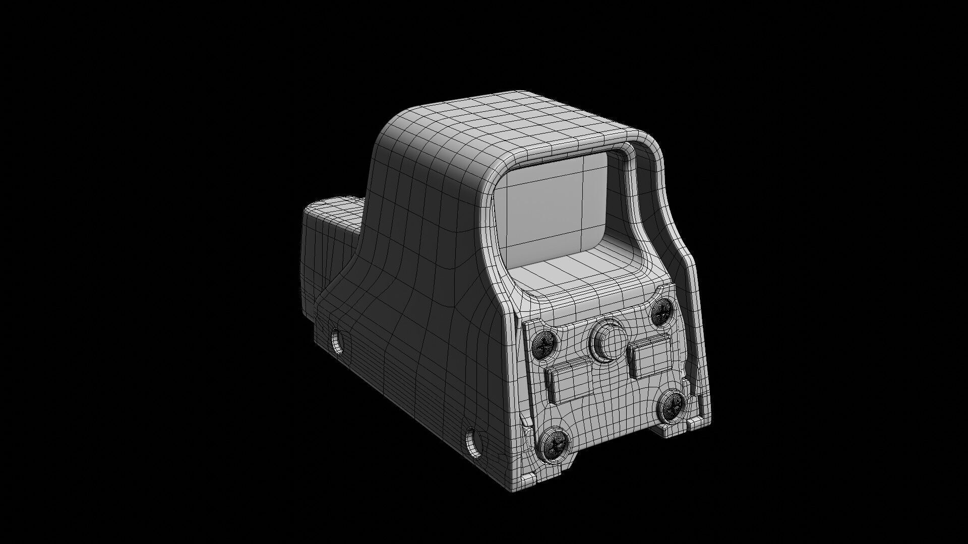 holographic weapon sight Low-poly 3D model_18