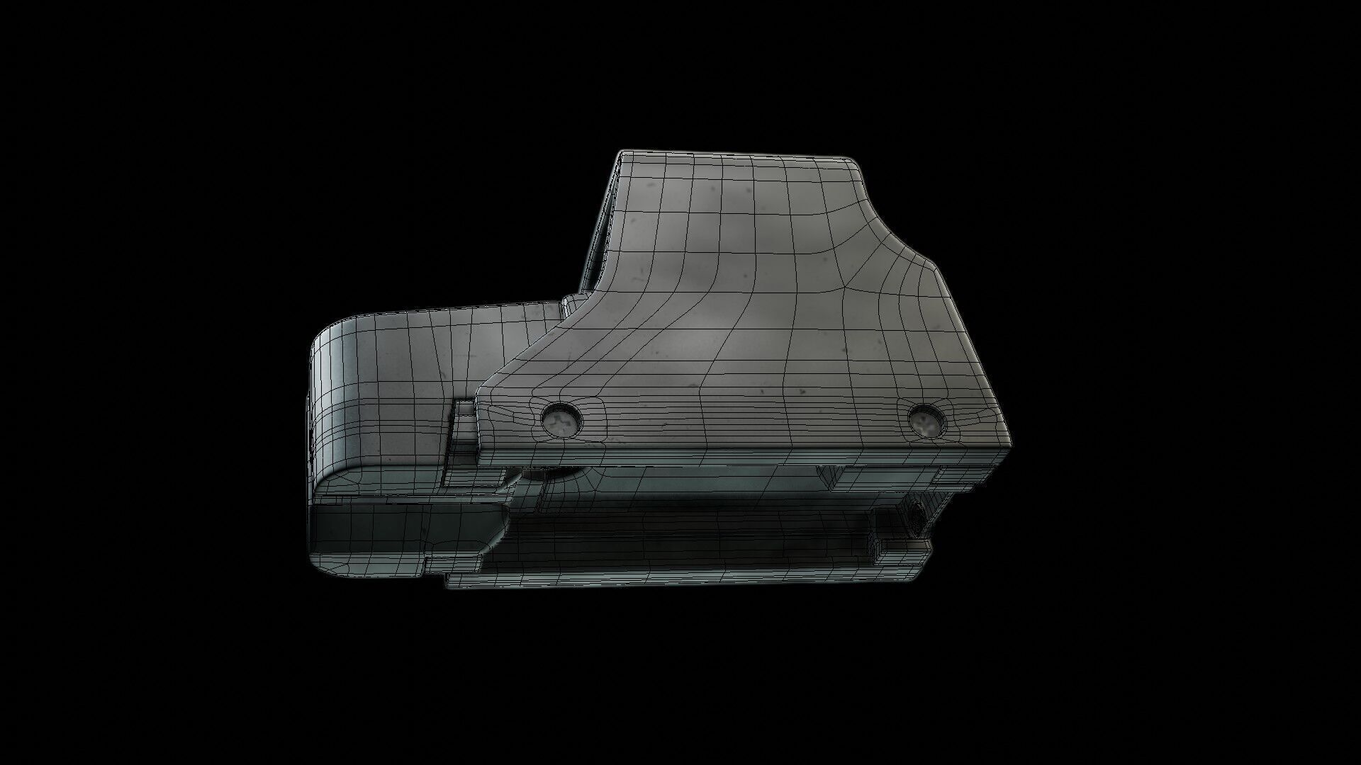 holographic weapon sight Low-poly 3D model_26