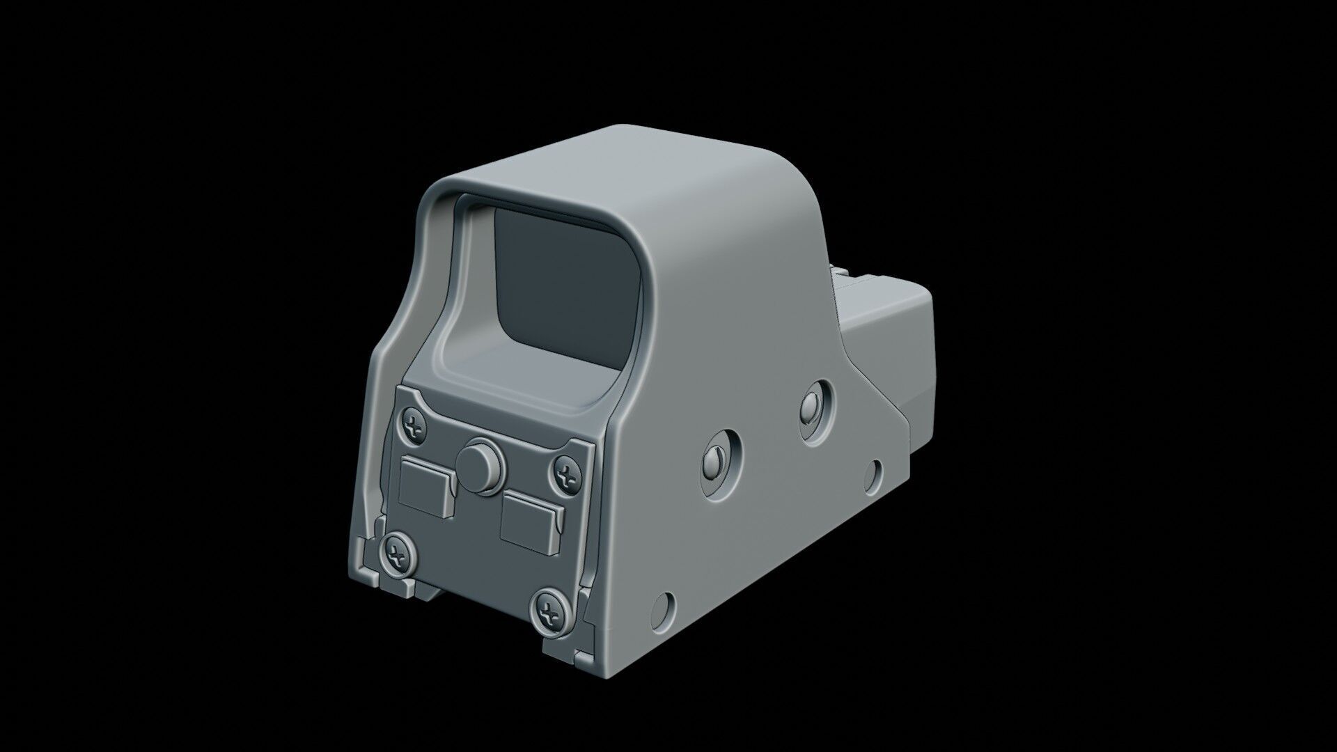 holographic weapon sight Low-poly 3D model_10