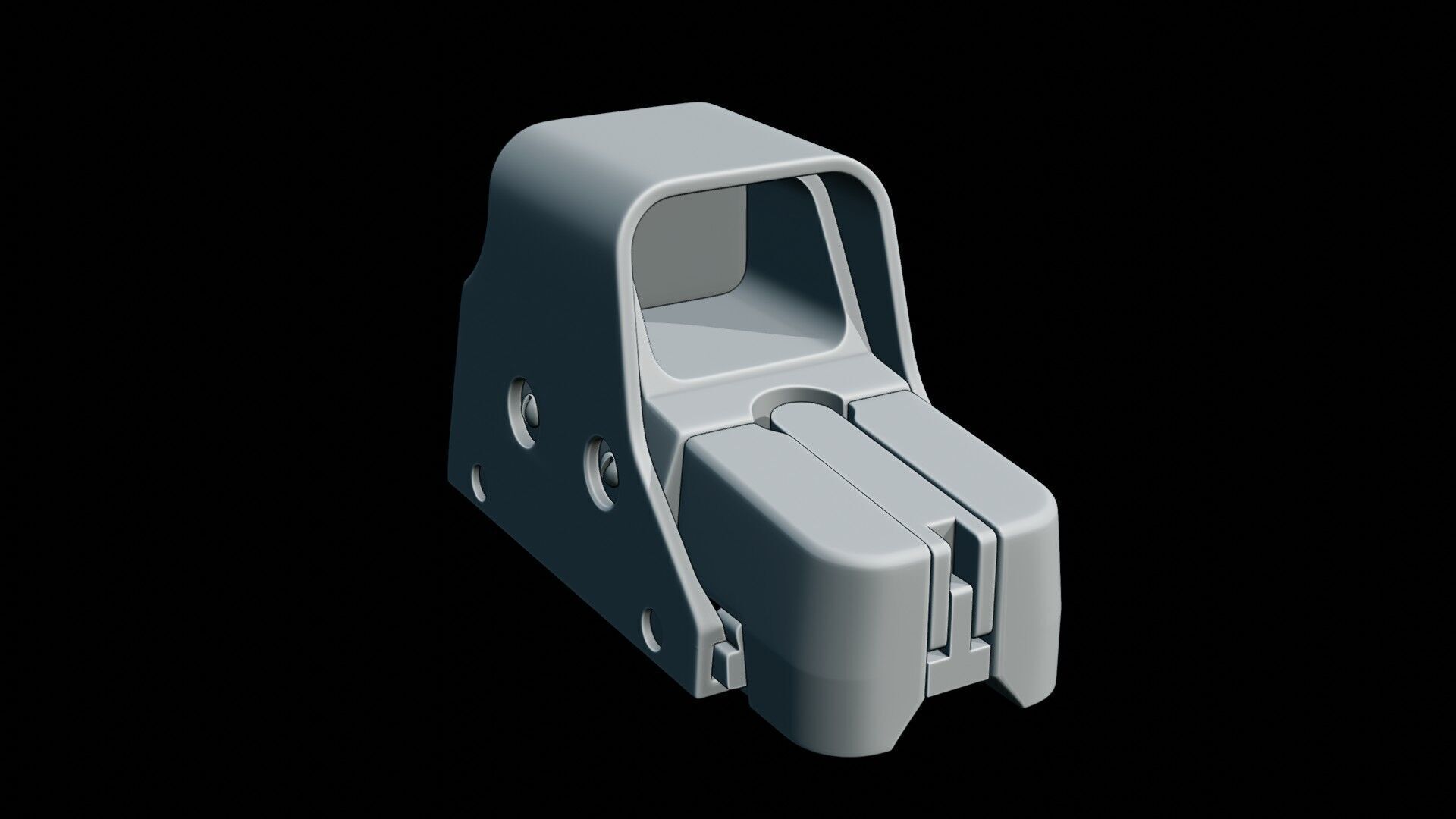 holographic weapon sight Low-poly 3D model_9