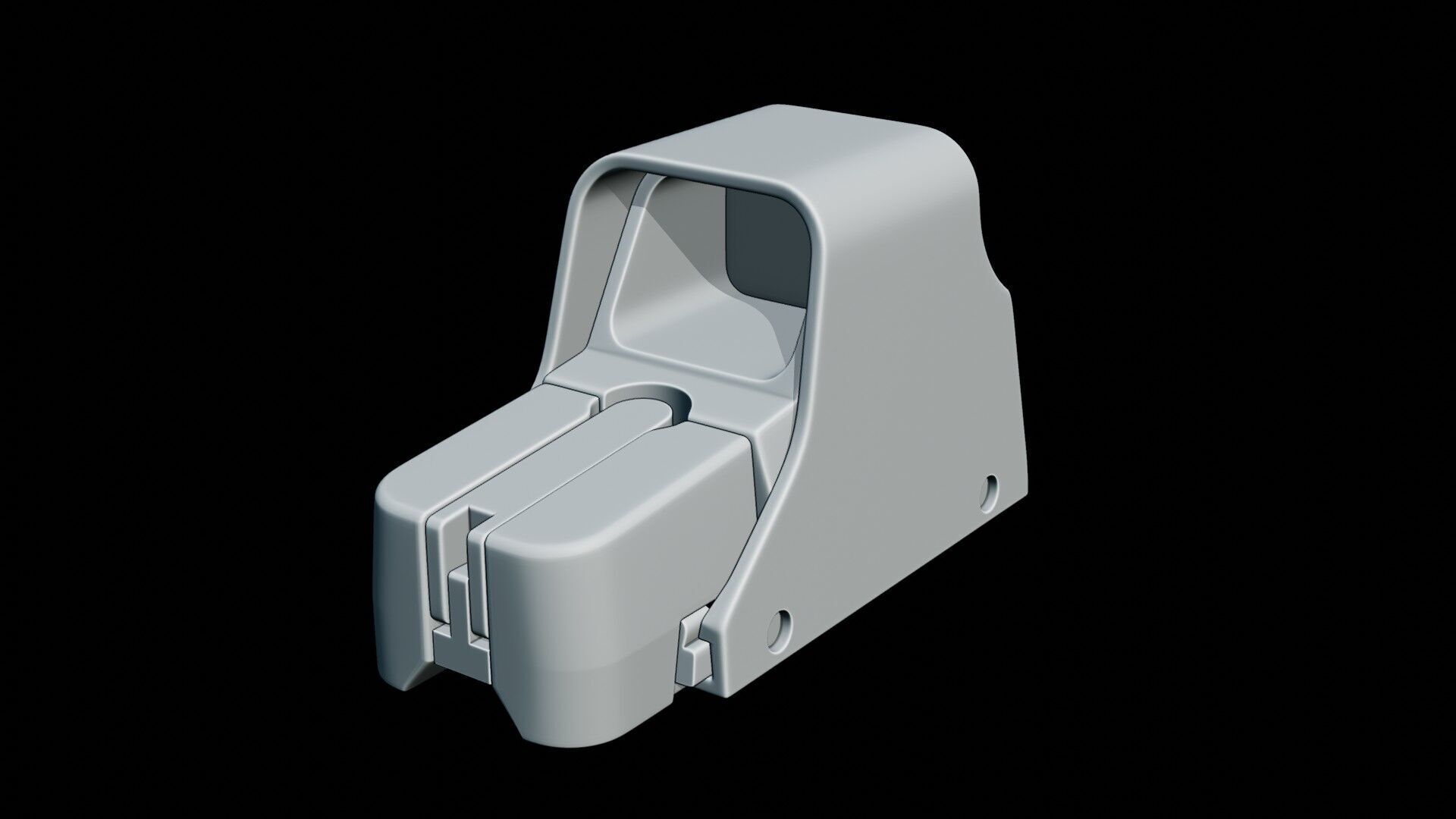 holographic weapon sight Low-poly 3D model_7