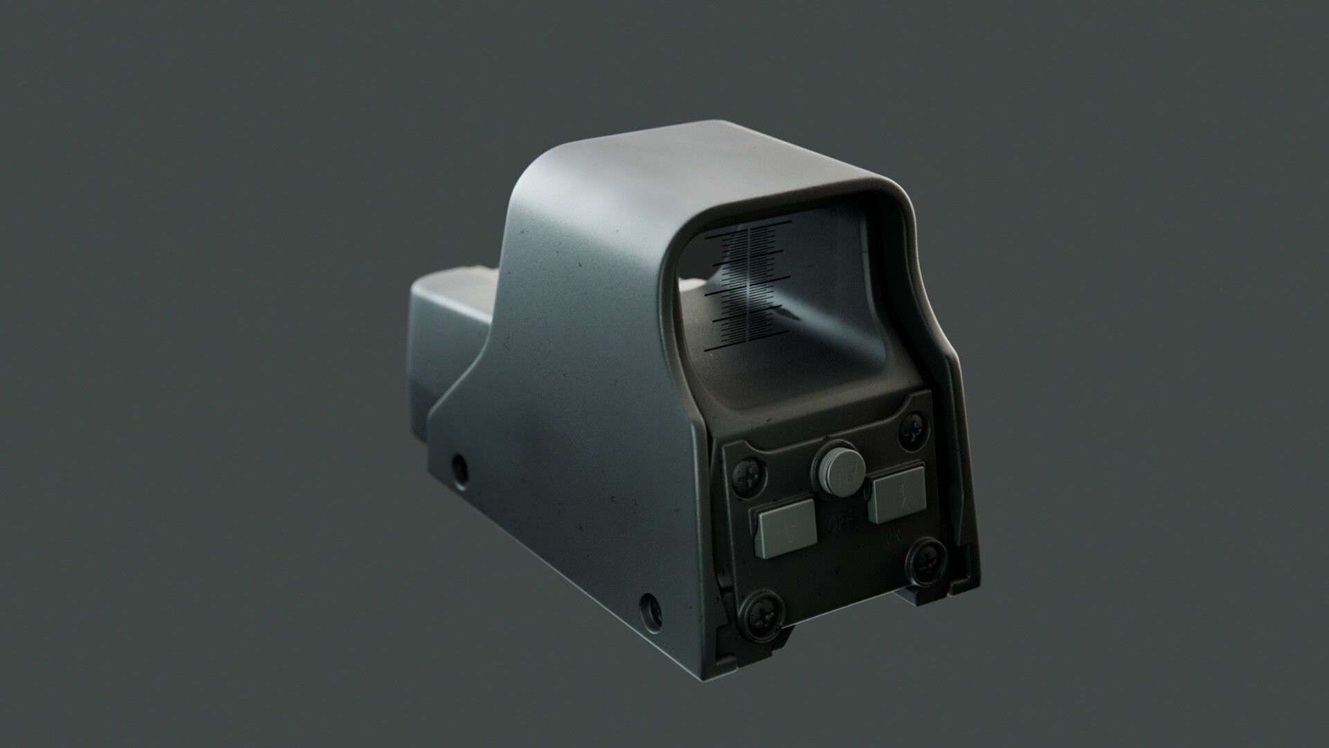 holographic weapon sight Low-poly 3D model_4