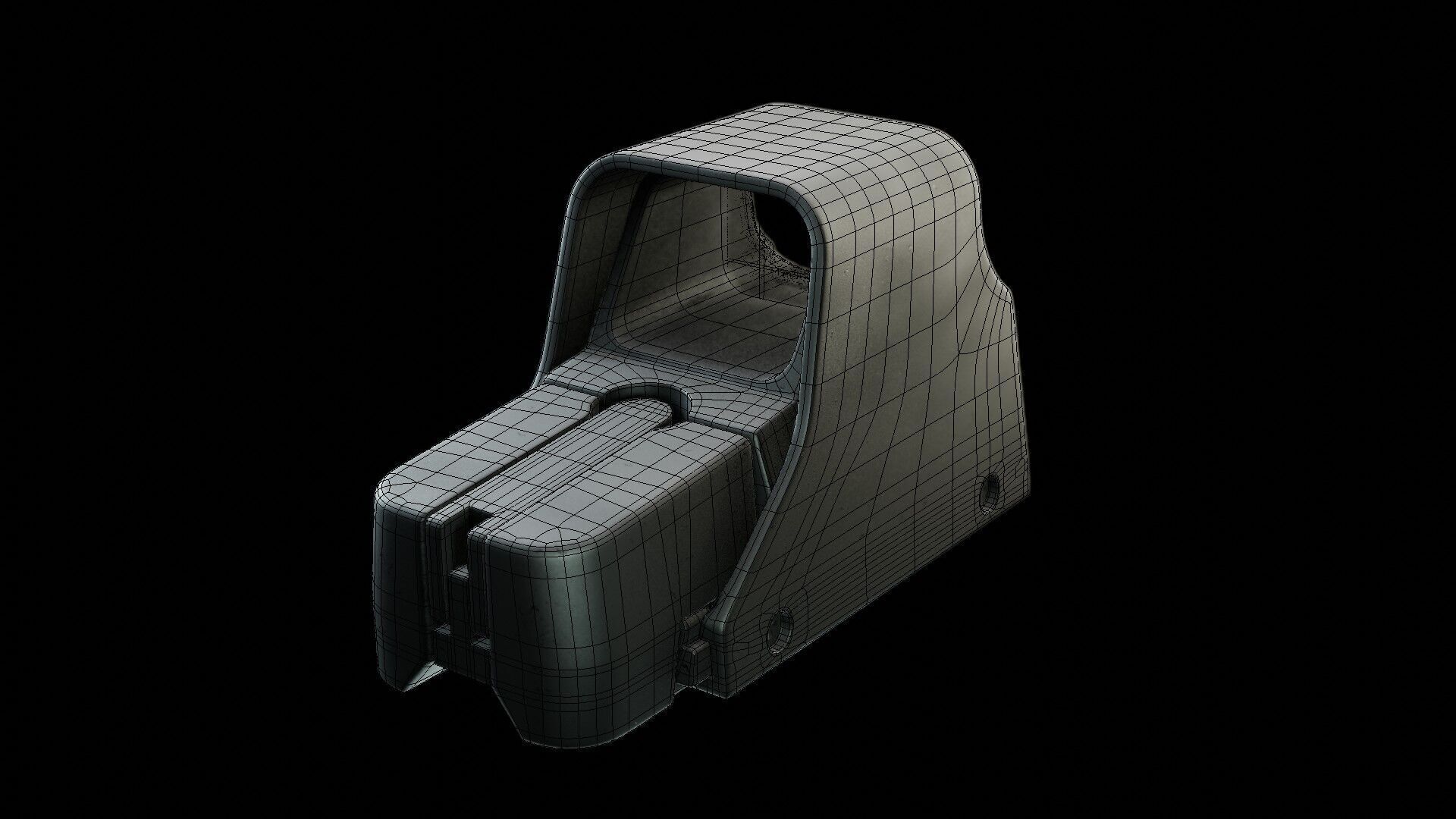 holographic weapon sight Low-poly 3D model_21