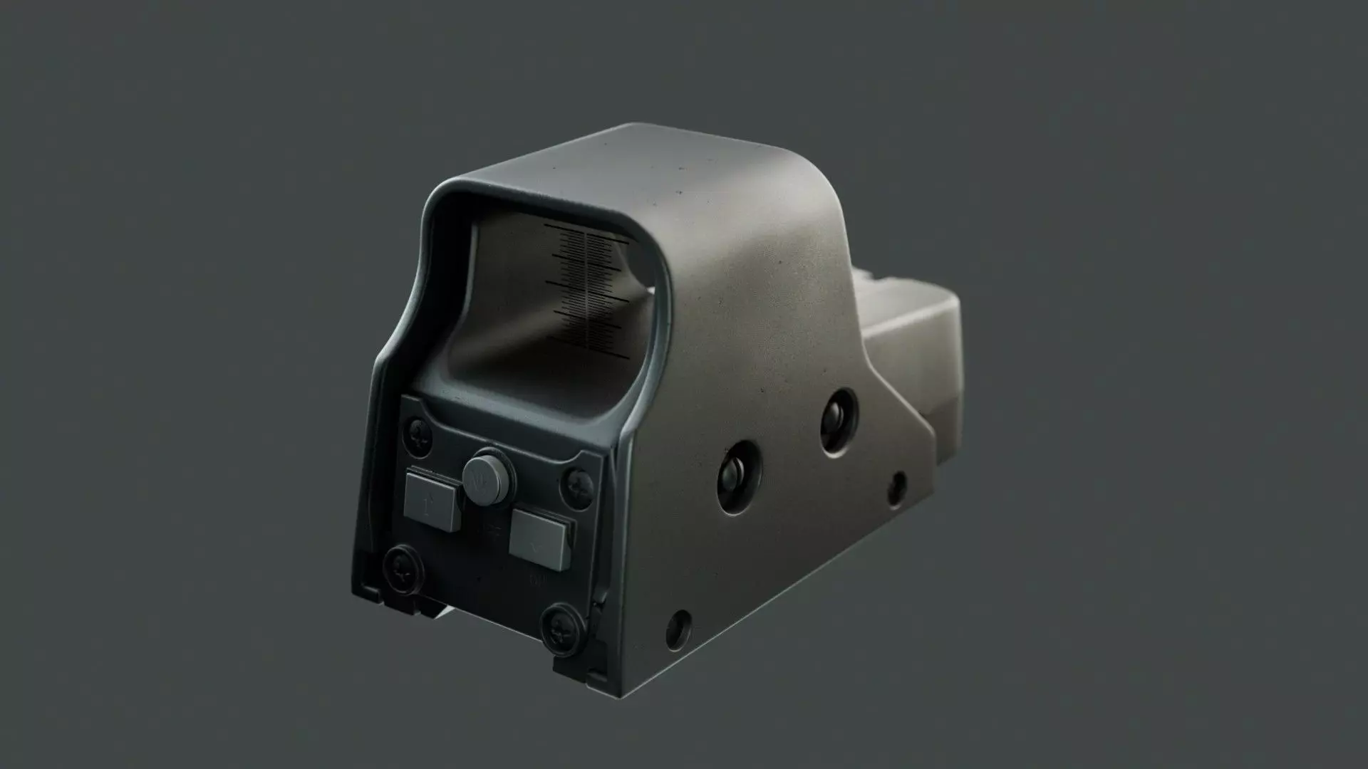 holographic weapon sight Low-poly 3D model_0