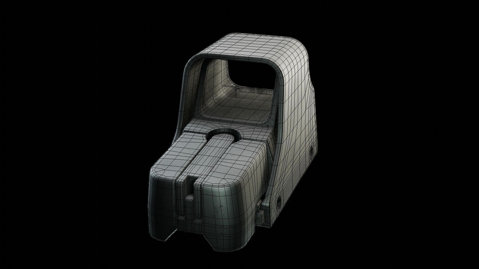 holographic weapon sight Low-poly 3D model_22