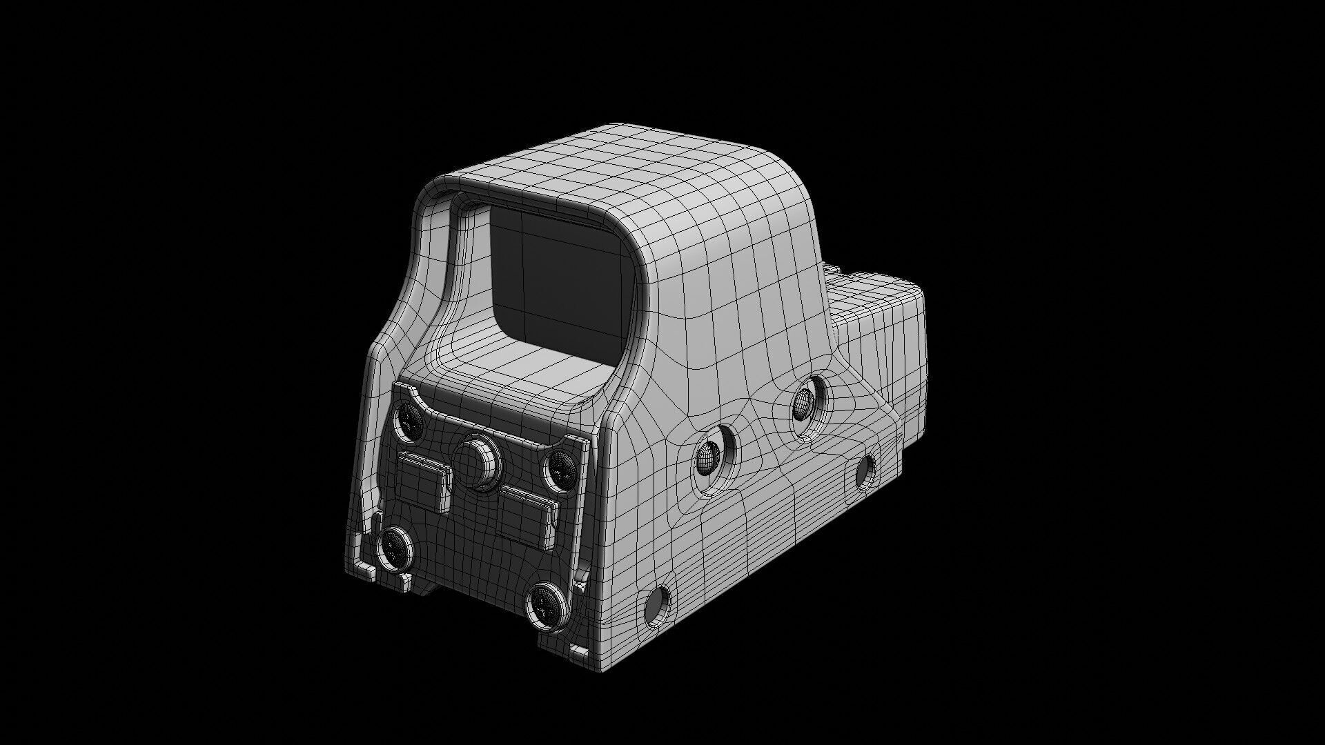 holographic weapon sight Low-poly 3D model_17
