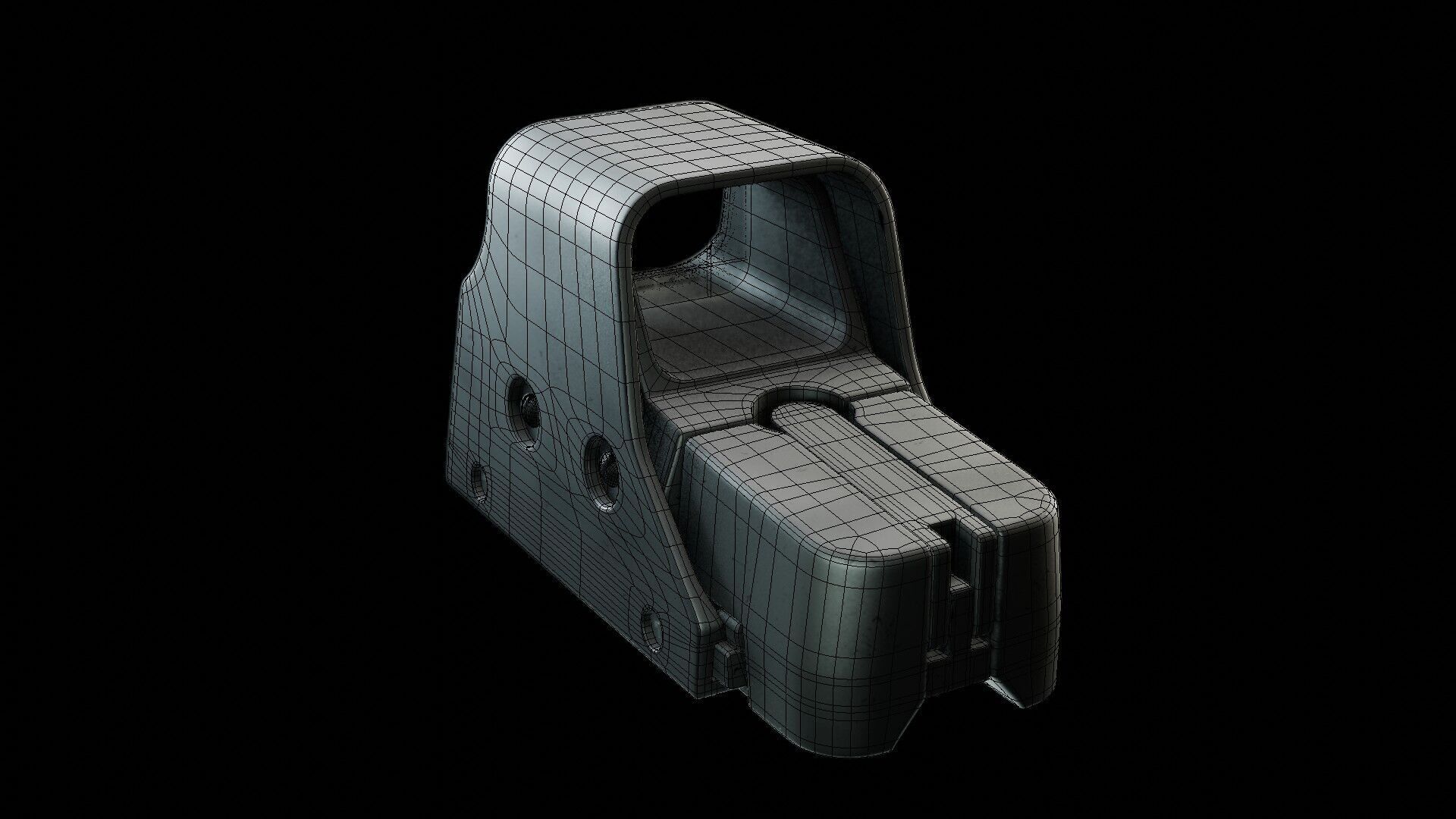 holographic weapon sight Low-poly 3D model_23