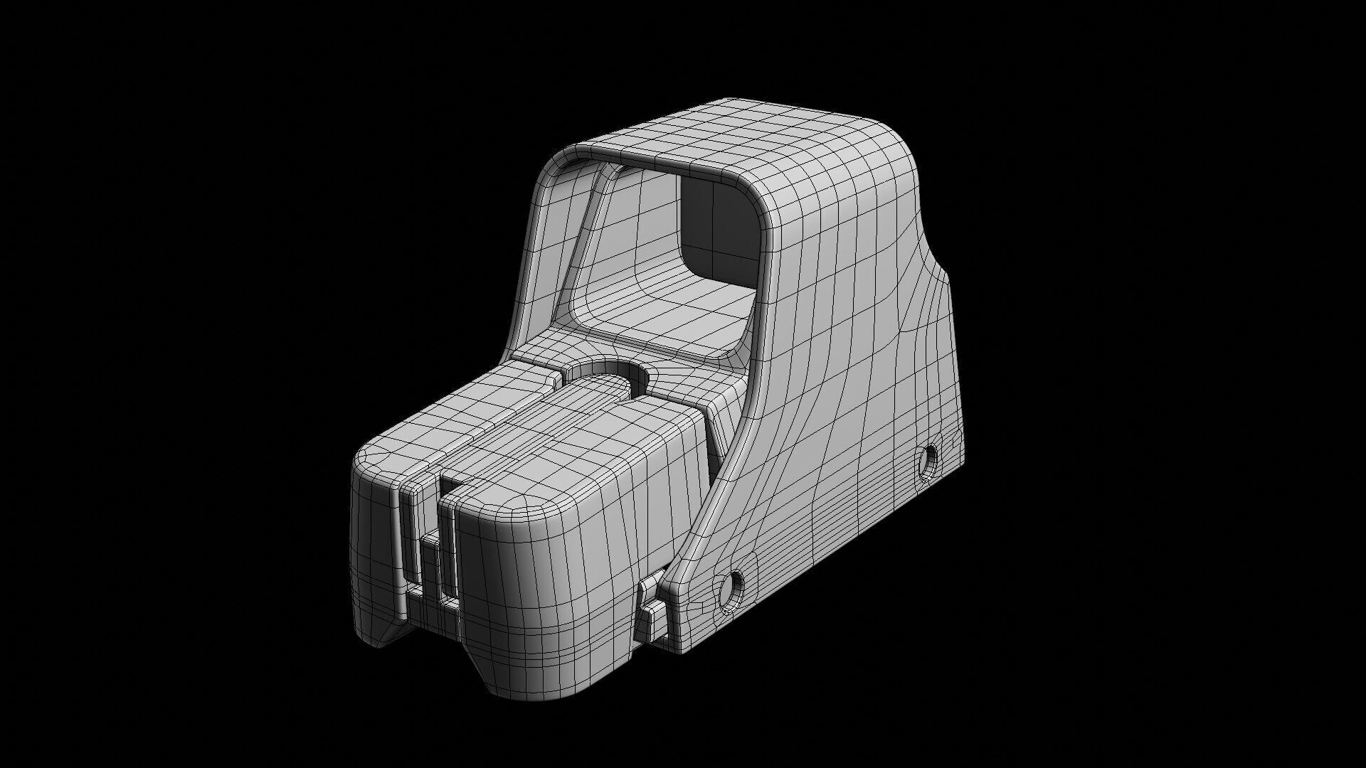 holographic weapon sight Low-poly 3D model_14