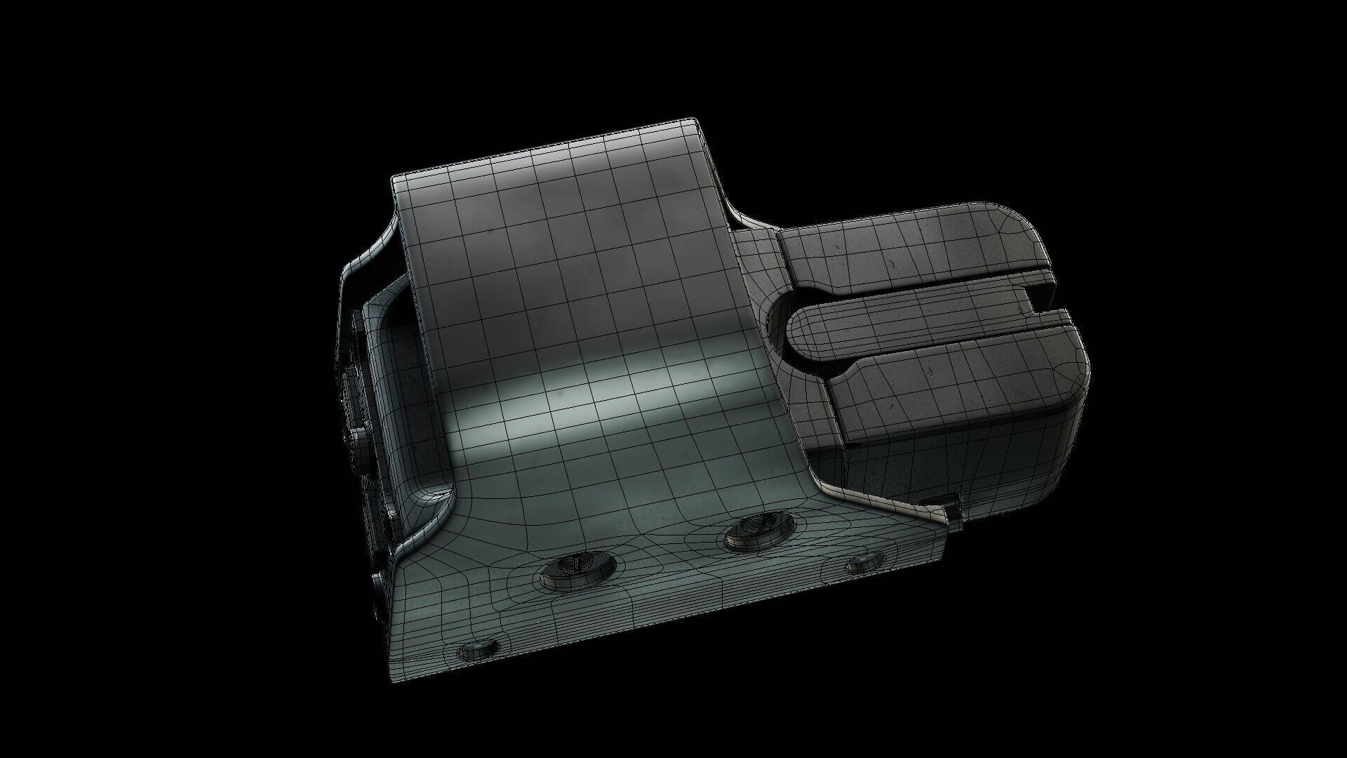 holographic weapon sight Low-poly 3D model_27