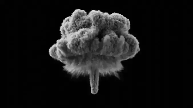 Blender Mushroom Cloud Simulation 3D model