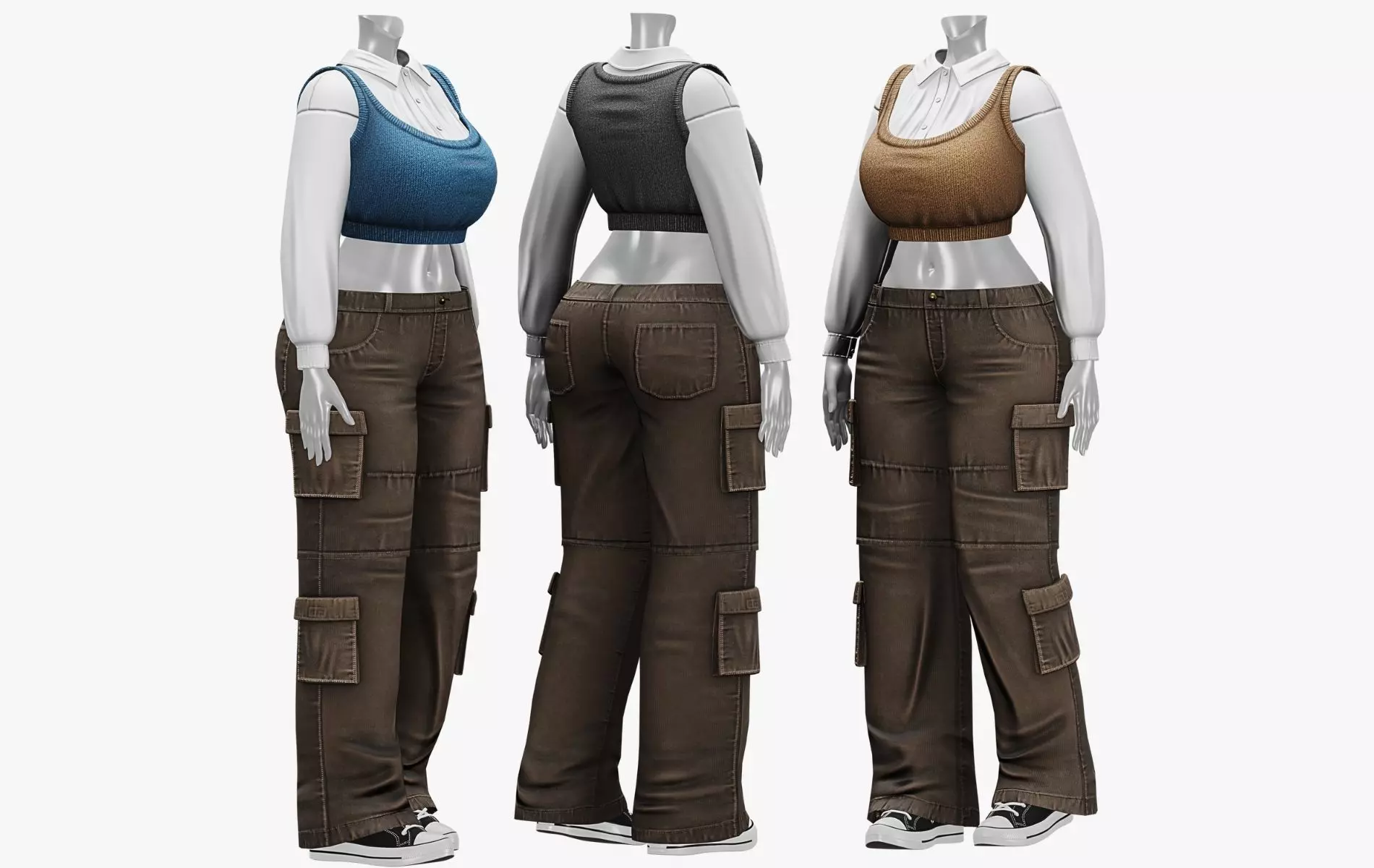Womens Y2K 2000s Casual Set Low-poly 3D model