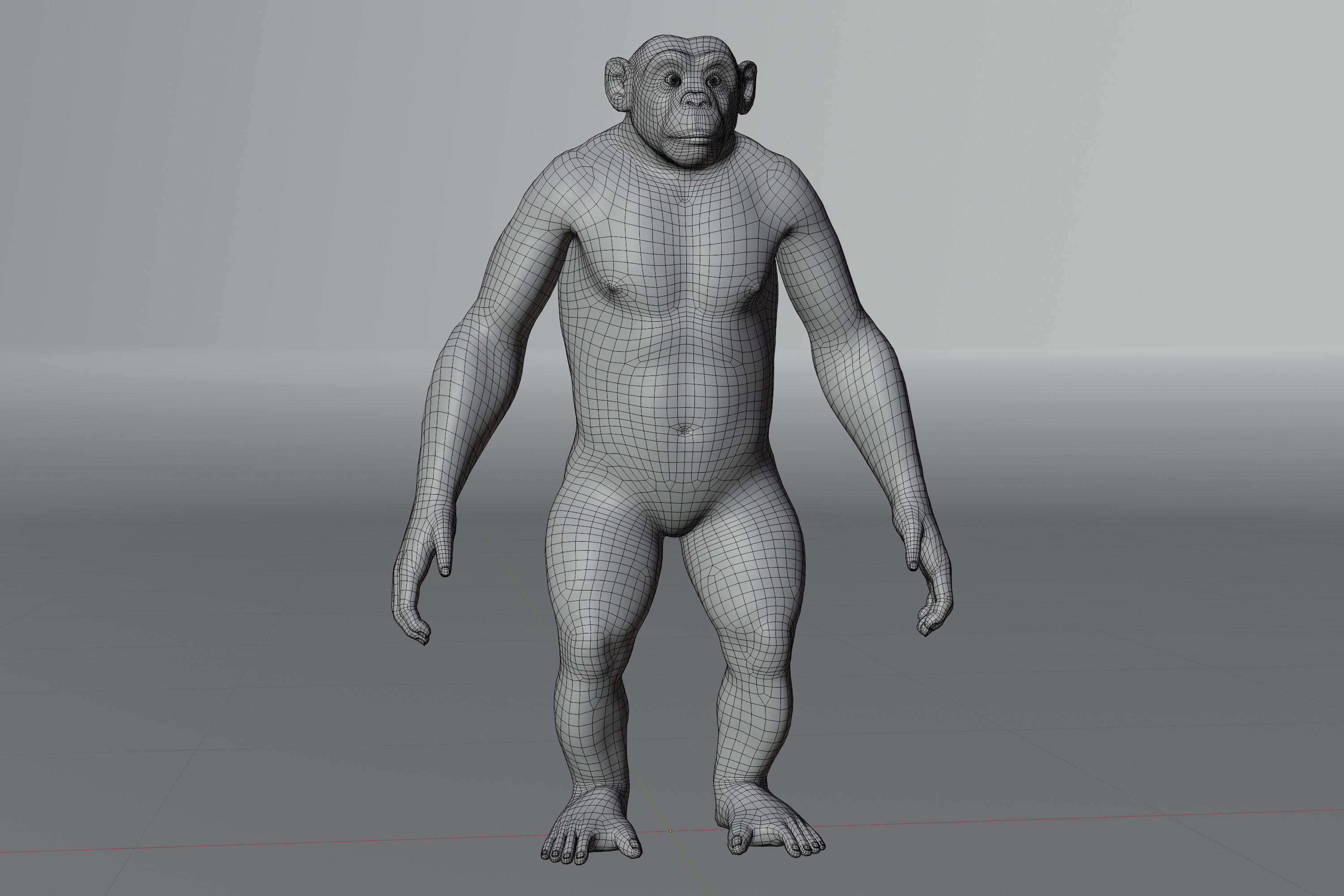 Chimpanzee 3D Game ready Character Low-poly 3D model_3