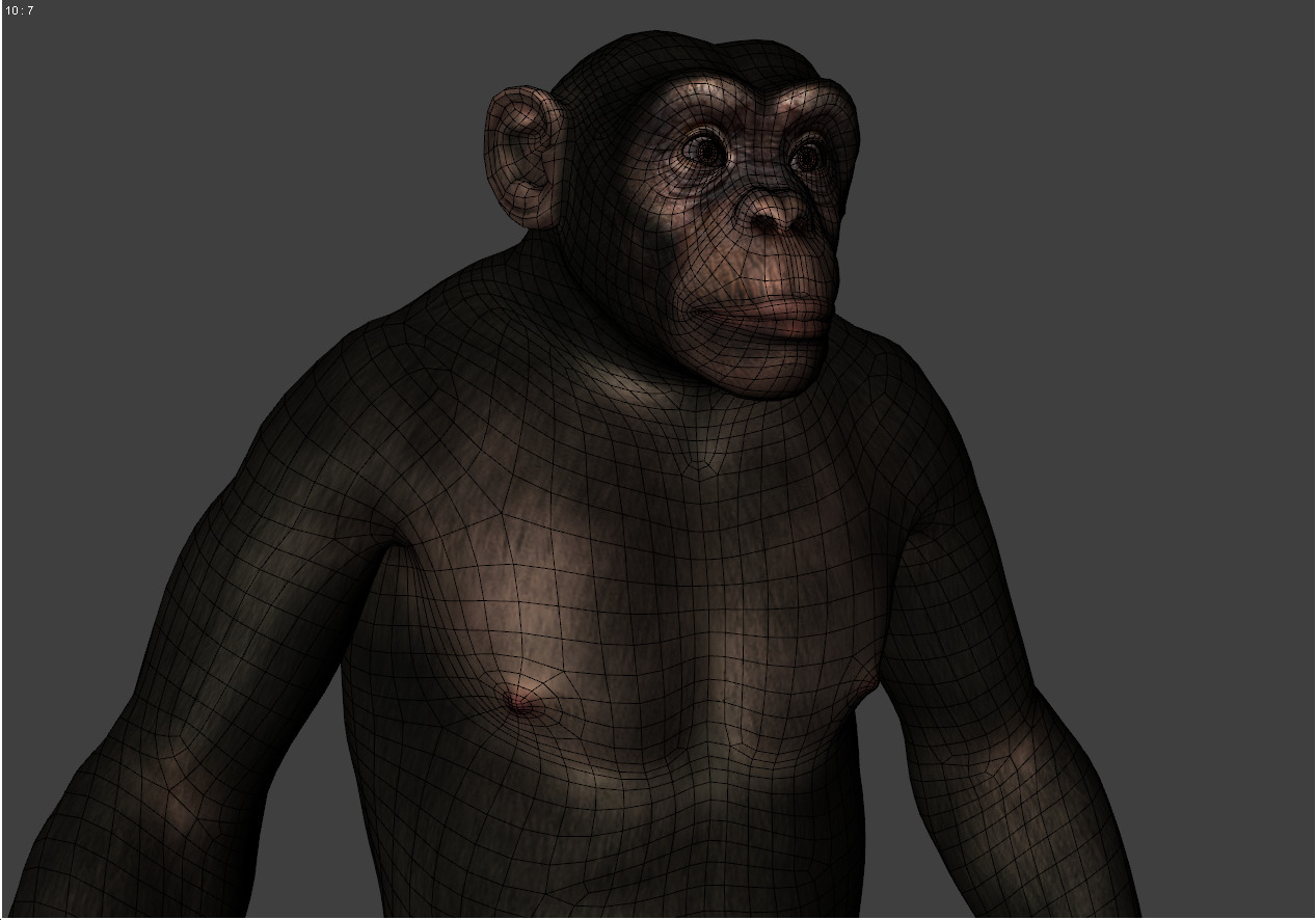 Chimpanzee 3D Game ready Character Low-poly 3D model_4