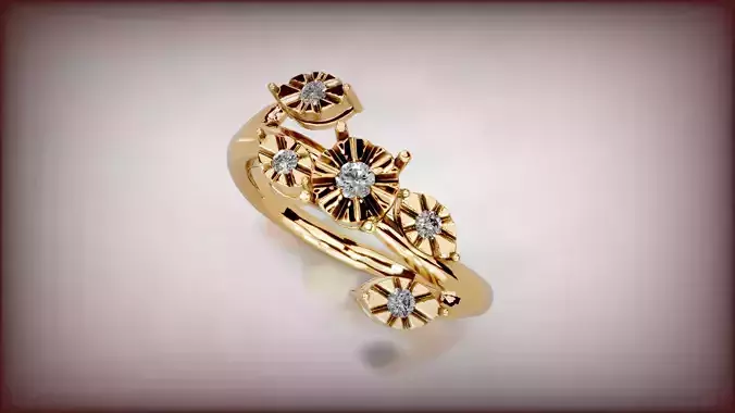 Marquise Twig Miracle plate Setting Ring