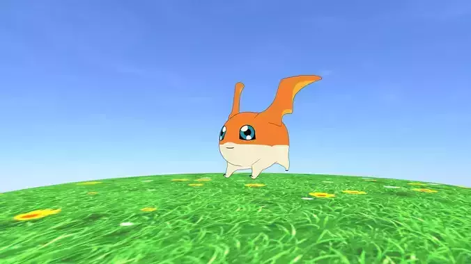 Patamon From Digimon Low-poly 3D model