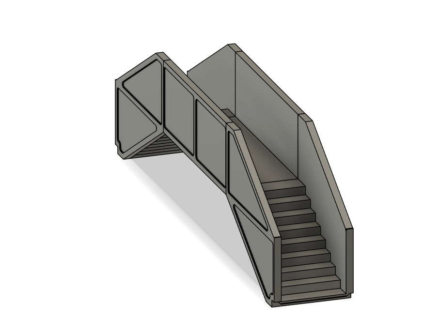 Model Railway Concrete Platform Footbridge 3D print model_14