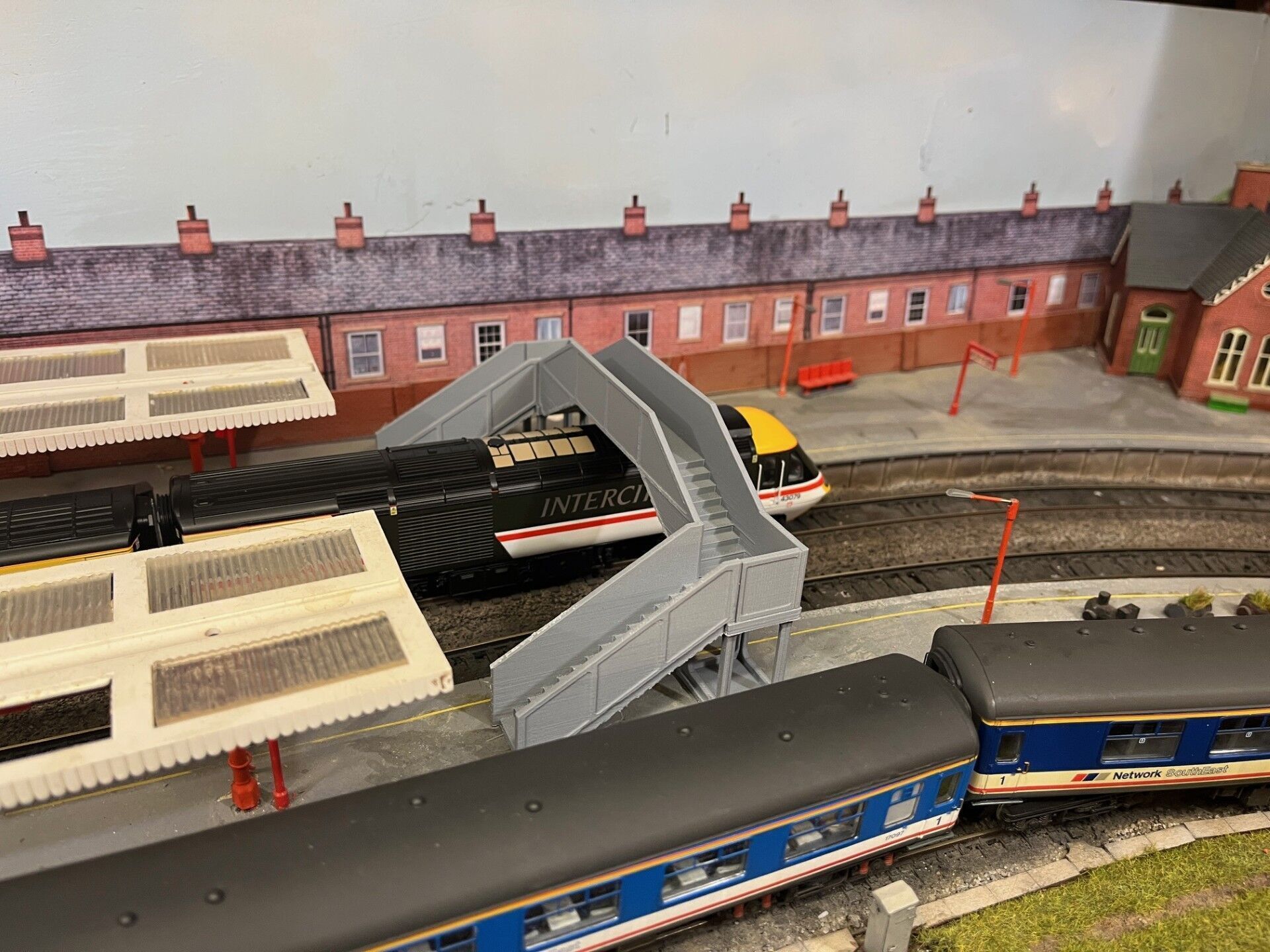 Model Railway Concrete Platform Footbridge 3D print model_4