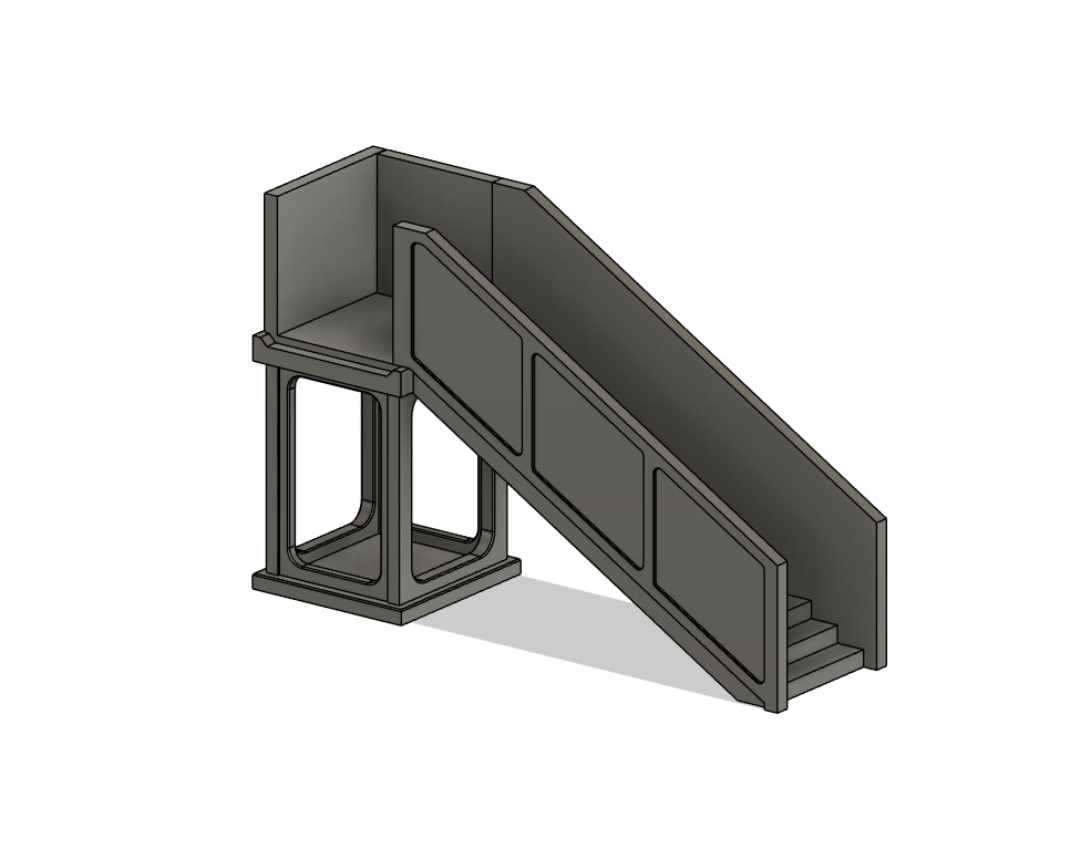Model Railway Concrete Platform Footbridge 3D print model_11