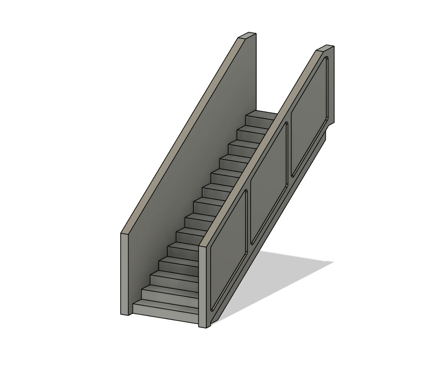 Model Railway Concrete Platform Footbridge 3D print model_8