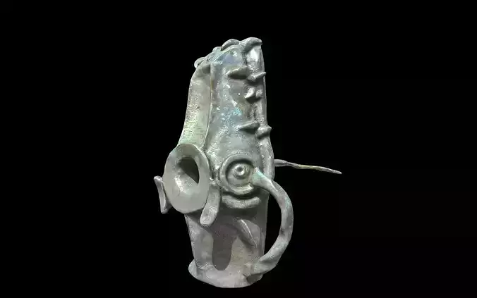 Crocodile Head Benin Bronze