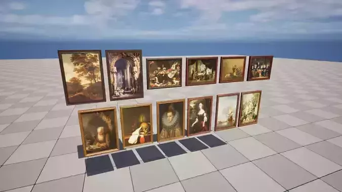 Paintings Low-poly 3D model
