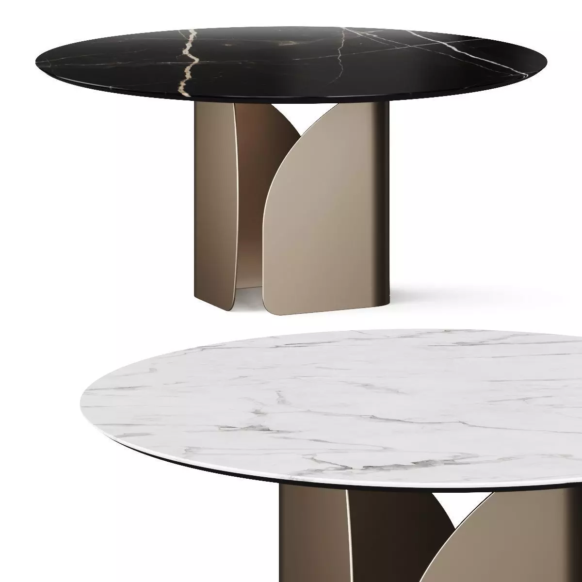 Calligaris Twins Round Dining Table 3D model_0