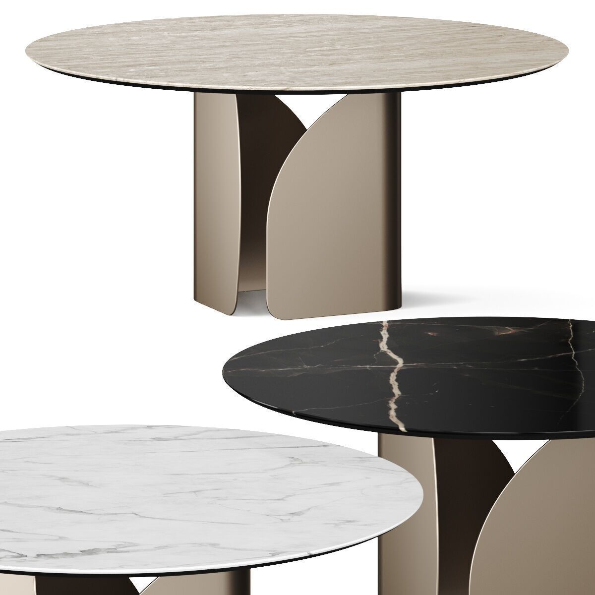Calligaris Twins Round Dining Table 3D model_2