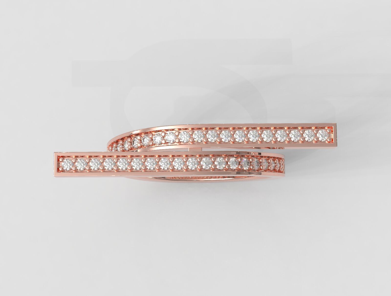 Diamond Modern Ring 3D print model_3