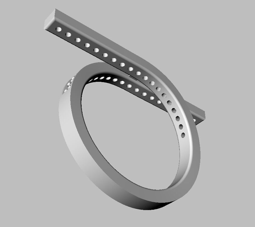 Diamond Modern Ring 3D print model_10