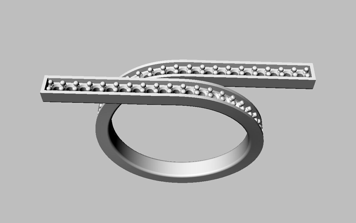 Diamond Modern Ring 3D print model_7