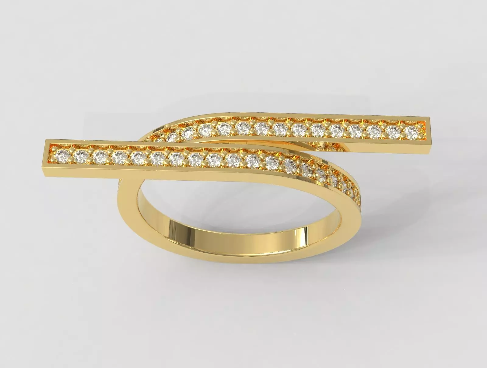 Diamond Modern Ring 3D print model_0