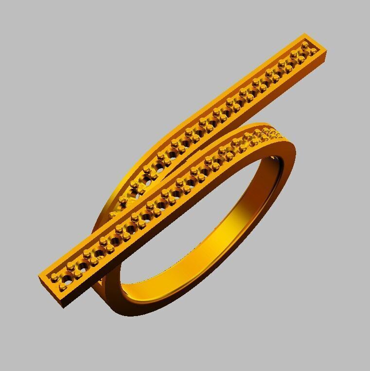 Diamond Modern Ring 3D print model_15