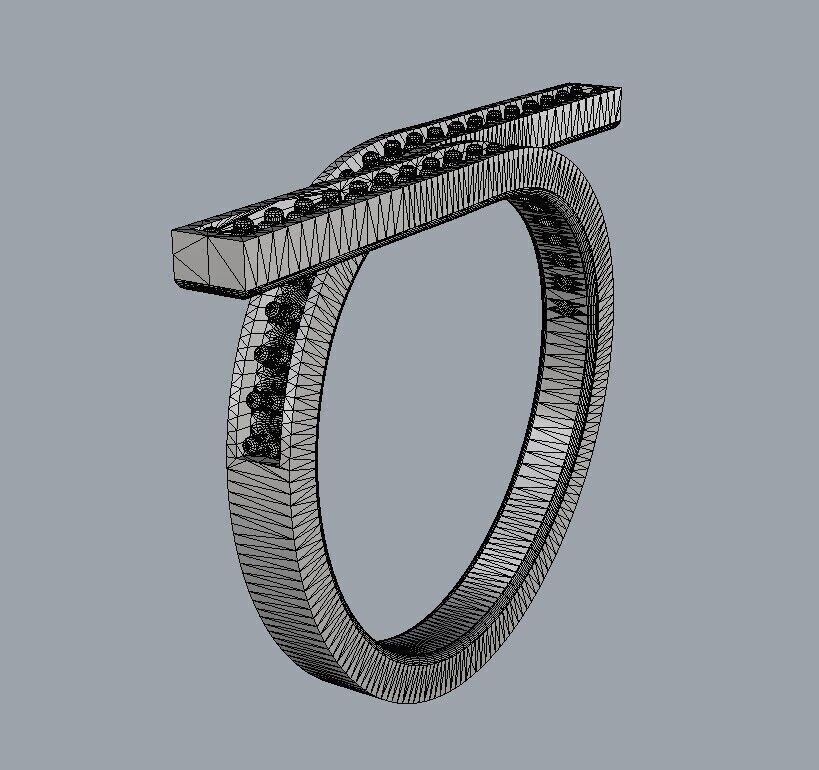 Diamond Modern Ring 3D print model_23