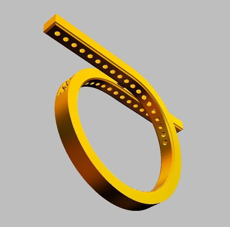 Diamond Modern Ring 3D print model_16