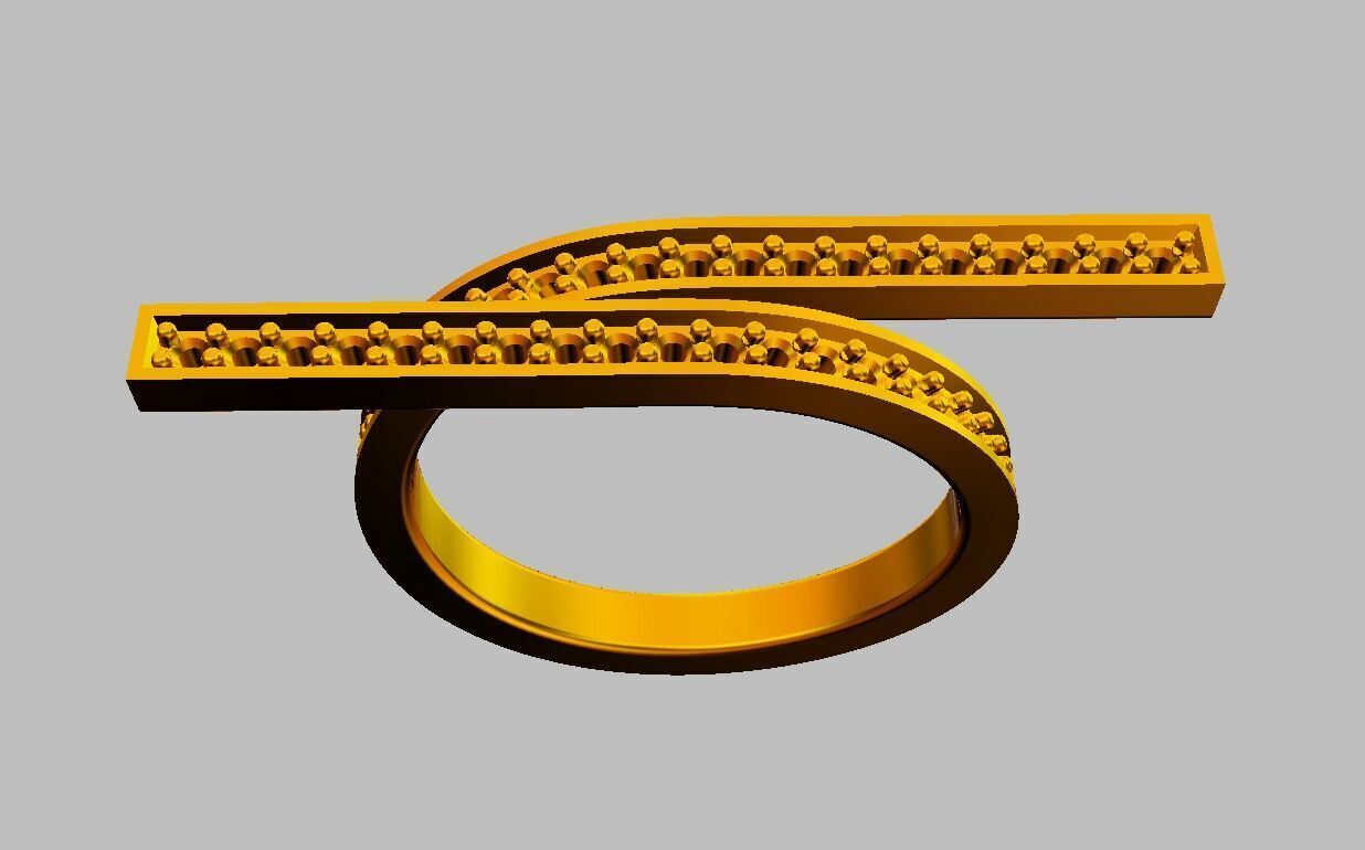 Diamond Modern Ring 3D print model_14