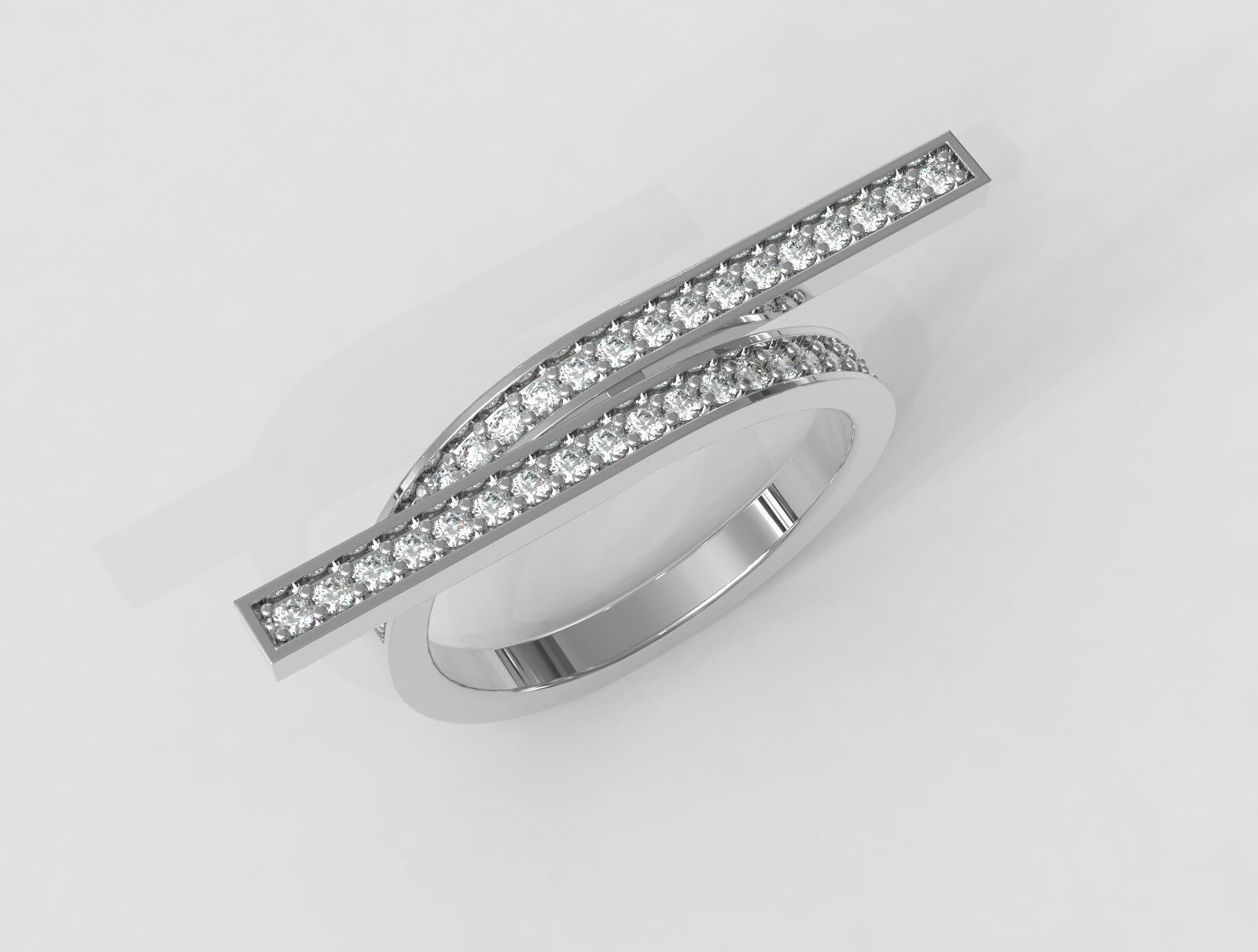 Diamond Modern Ring 3D print model_2