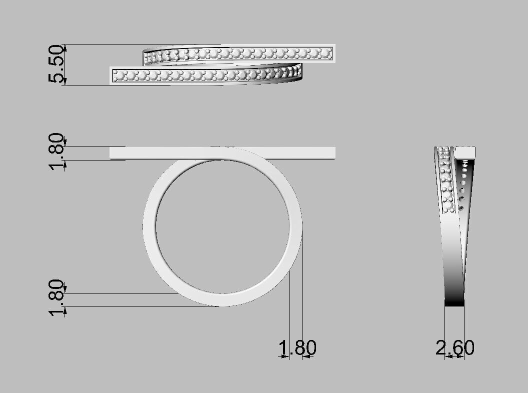 Diamond Modern Ring 3D print model_4
