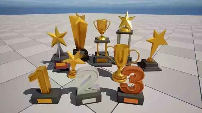 Trophy Low-poly 3D model