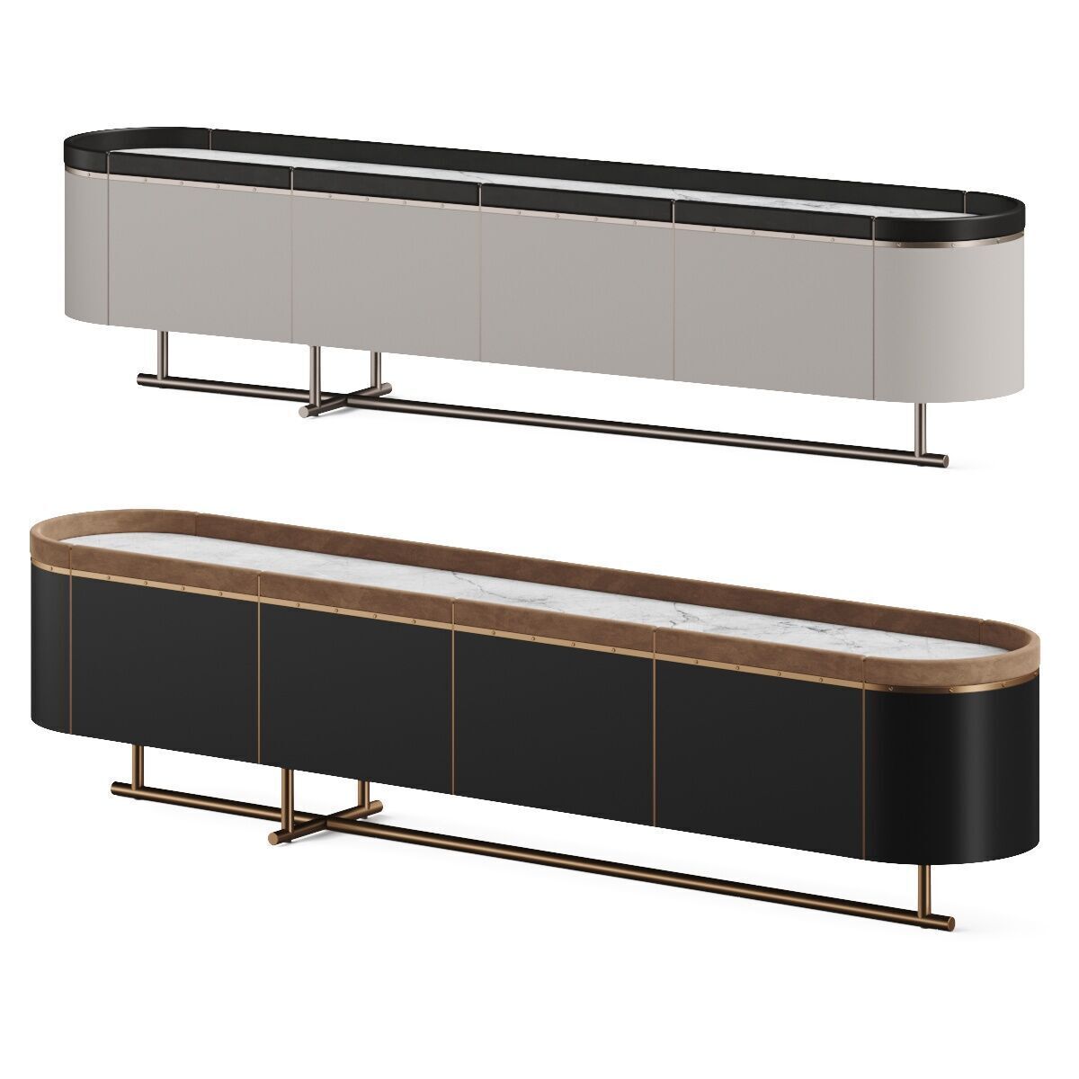 Meroni and Colzani Varigotti Sideboard Cupboard Table 3D model_2