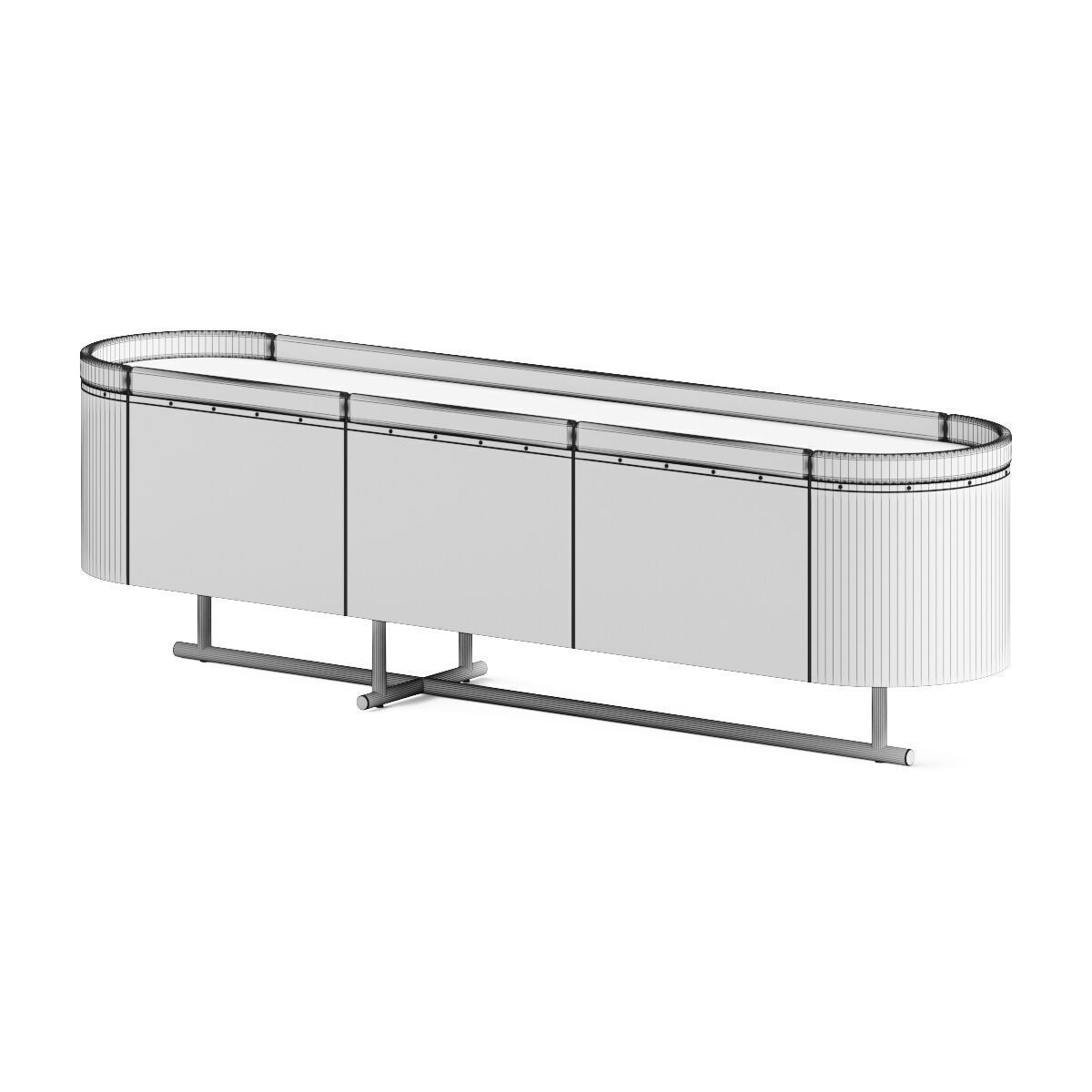 Meroni and Colzani Varigotti Sideboard Cupboard Table 3D model_4