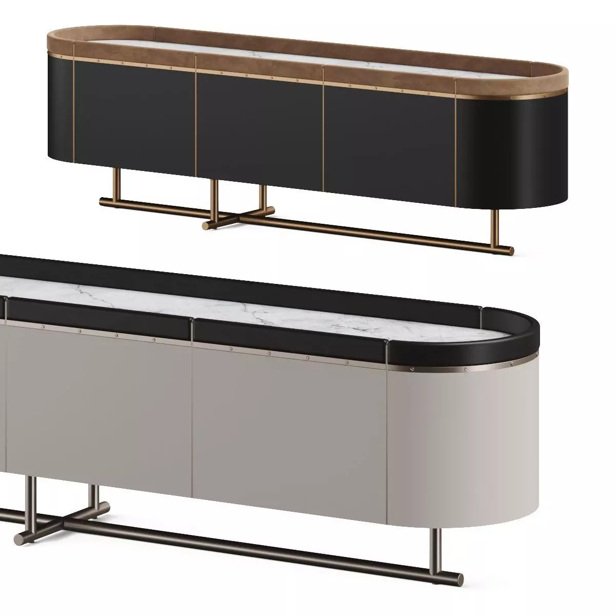 Meroni and Colzani Varigotti Sideboard Cupboard Table 3D model_0