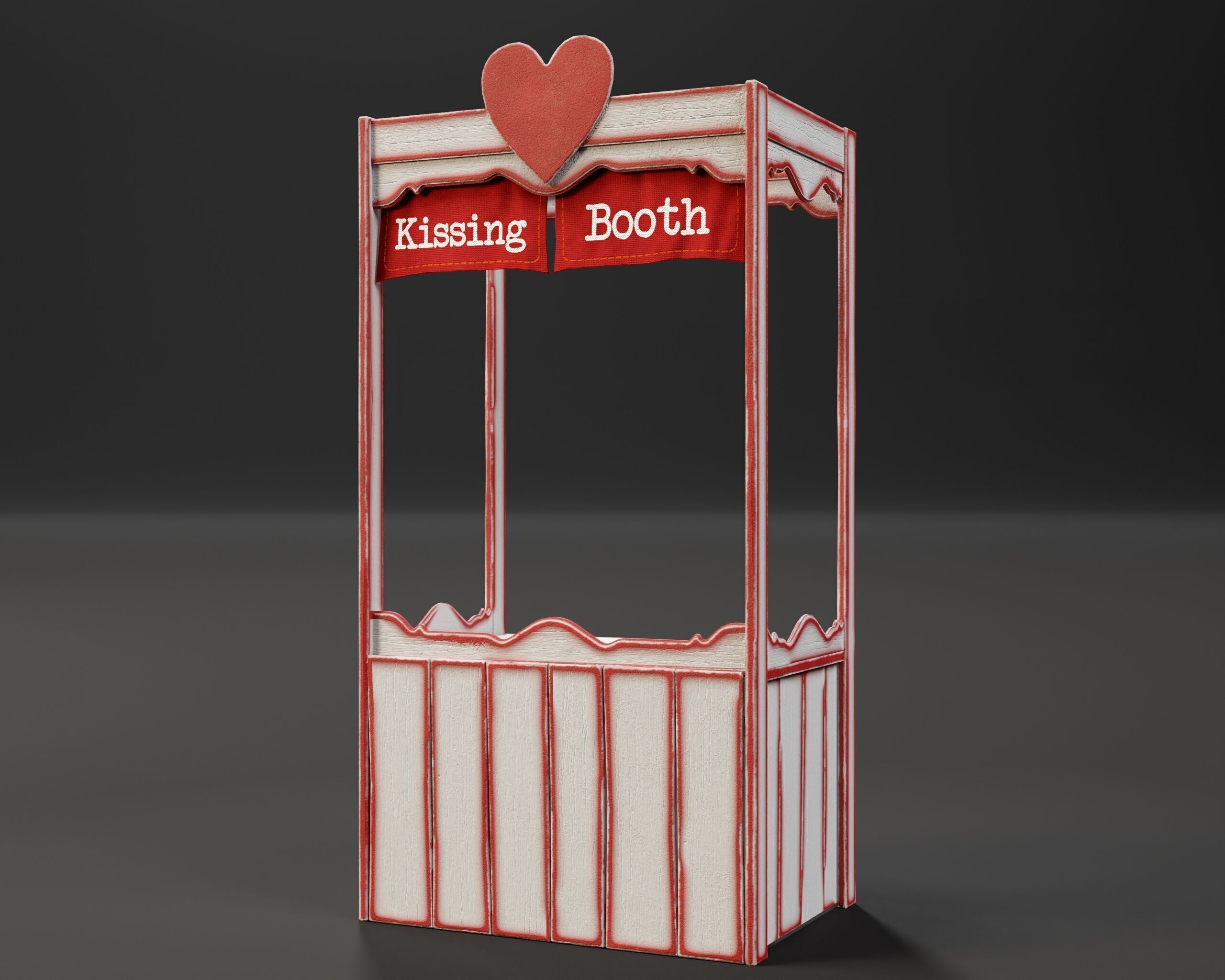 Kissing Booth Low-poly 3D model_2