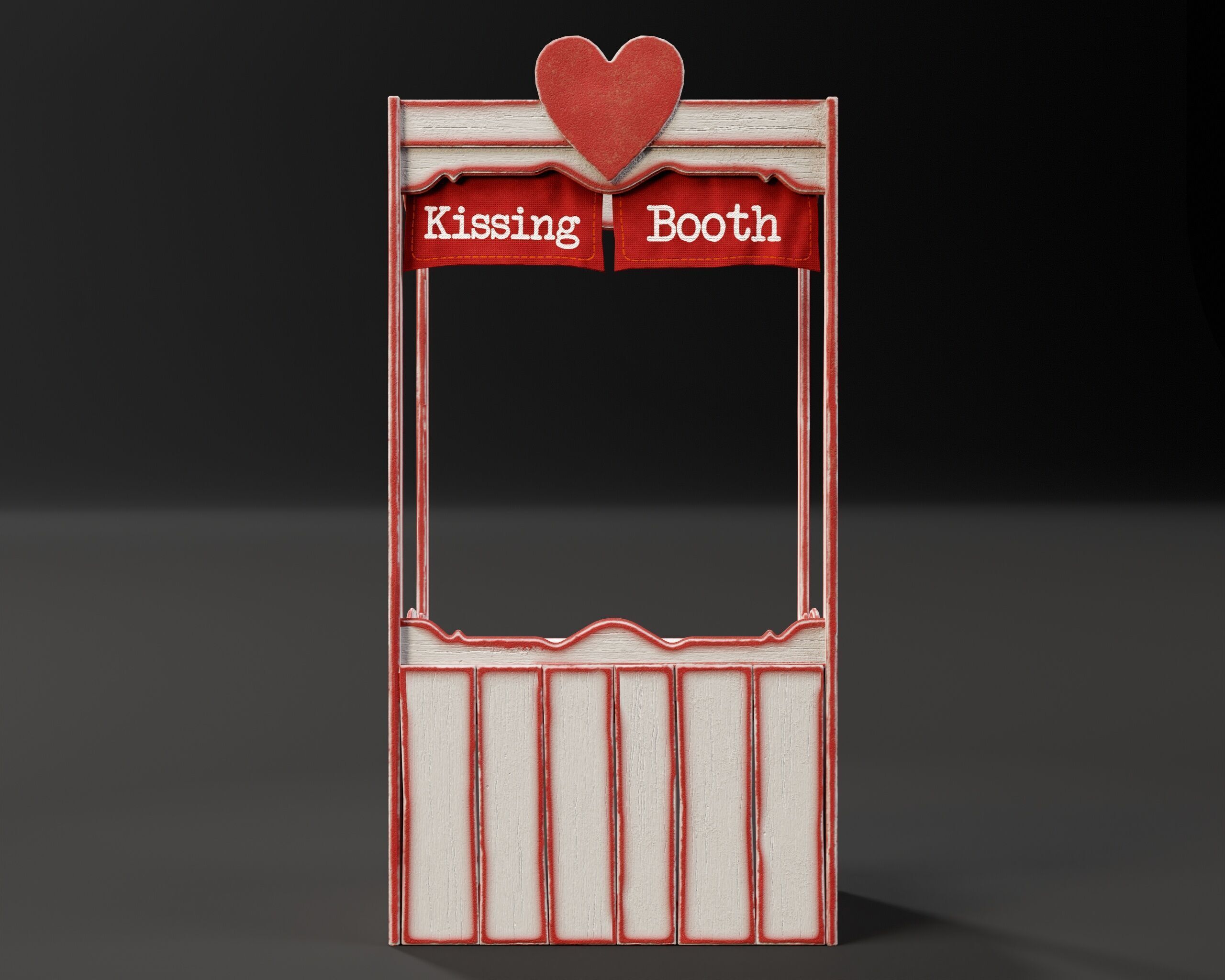 Kissing Booth Low-poly 3D model_4