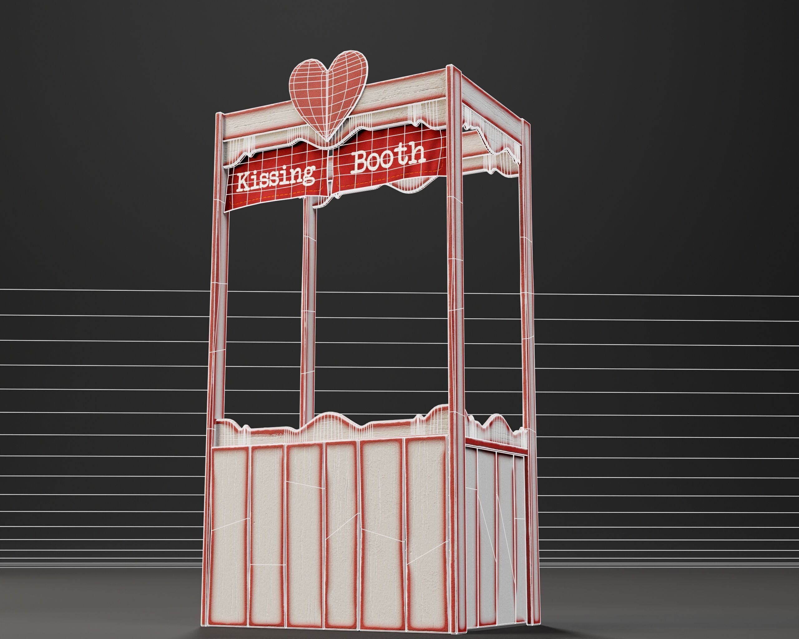 Kissing Booth Low-poly 3D model_19