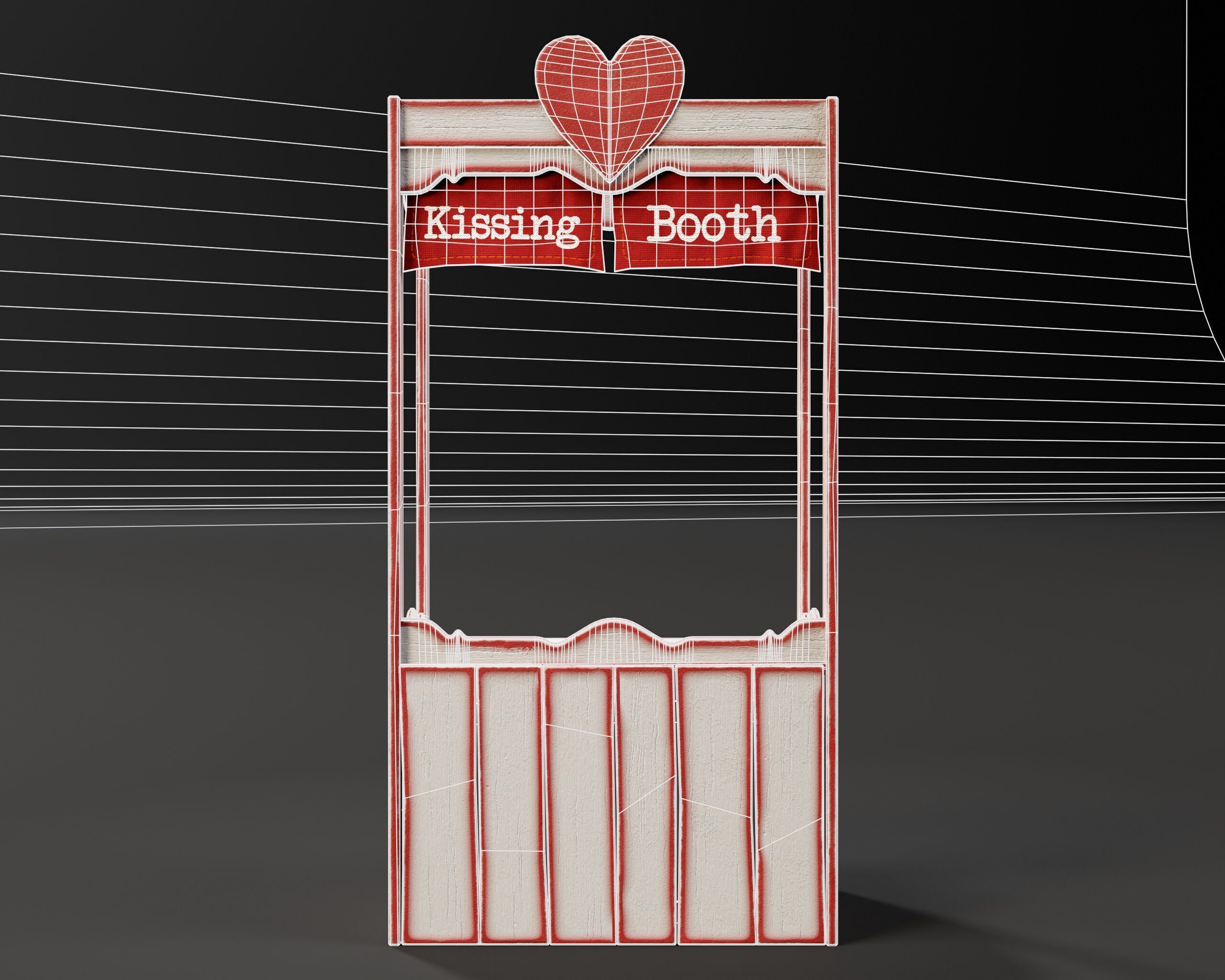 Kissing Booth Low-poly 3D model_5