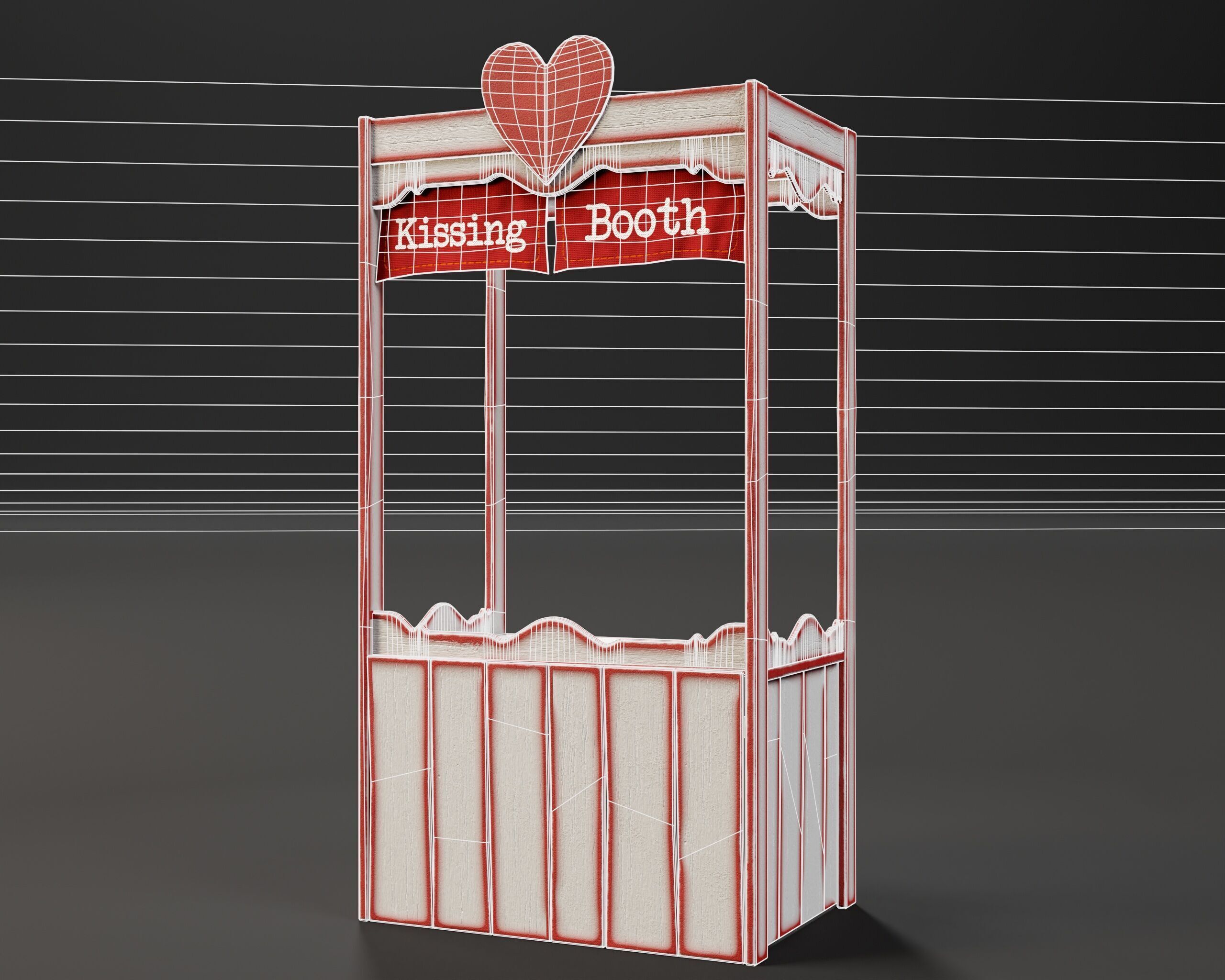Kissing Booth Low-poly 3D model_3